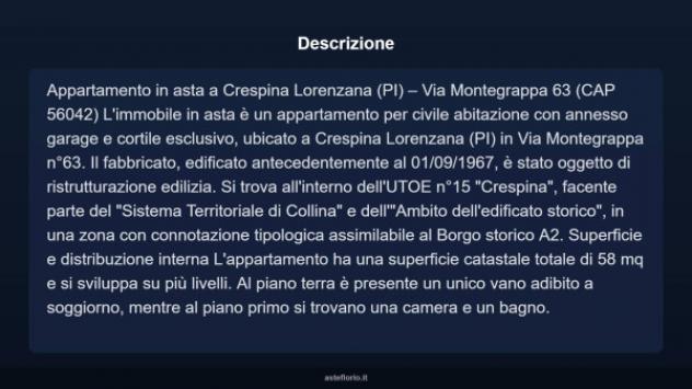 Immobile in asta di 61 m², box auto in vendita a Crespina e Lorenzana - Foto 4