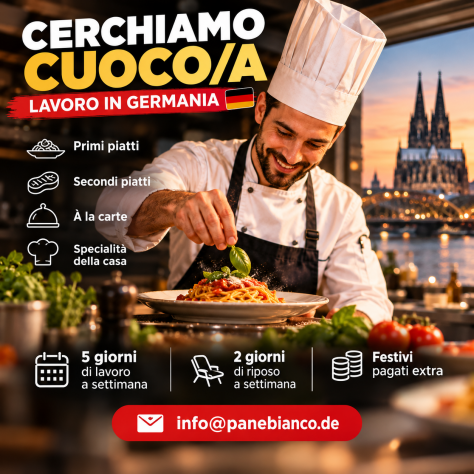 CERCHIAMO CUOCO O CUOCA - LAVORO IN GERMANIA