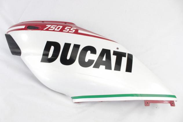 CARENA CENTRALE SINISTRA DUCATI SUPERSPORT 750 1999 - 2002 48030821A LEFT SIDE CENTRAL FAIRING ATTACCO FRECCIA DANNEGGIATO CON GRAFICHE PELLICOLA REMO