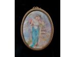 ANTICA SCATOLA PORTA-BONBON CON COPERCHIO A MINIATURA SU PORCELLANA, METÀ 800.