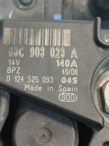 ALTERNATORE VOLKSWAGEN Golf 6 Plus 03C903023A CAX benzina 1390 (0812) - Foto 4