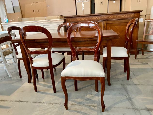 NUOVO SET 6 POLTRONCINE LUIGI FILIPPO NOCE MASSELLO, STILE '800