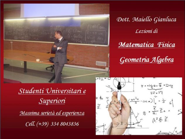 LEZIONI RIPETIZIONI di MATEMATICA FISICA GEOMETRIA ALGEBRA - PORTICI