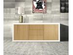 madia bicolore struttura rovere bianco, ante rovere naturale