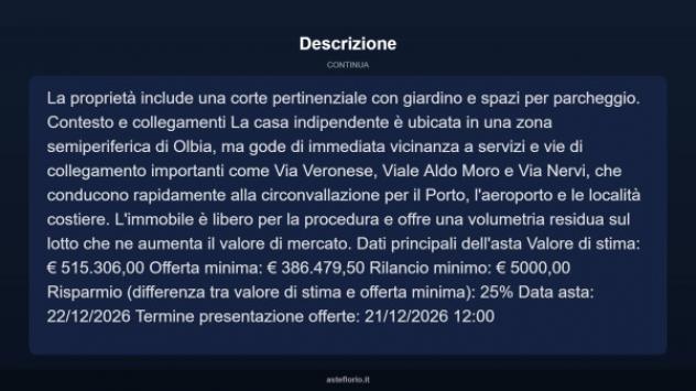 Immobile in asta di 244 m² con più di 5 locali in vendita a Olbia - Foto 18