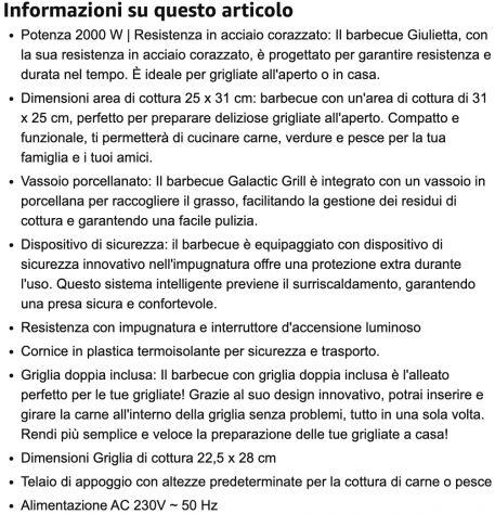 Bistecchiera barbecue elettrico G3Ferrari Giulietta - Foto 10