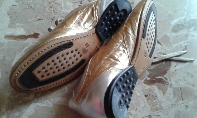 Scarpe vera pelle oro e argento Renato Angi Venezia nuove 39/40 - Foto 2