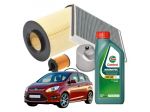 Kit TagliandoFiltri Misti + Olio Motore Castrol 5W30 Per Ford