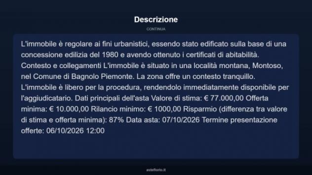 Immobile in asta di 41 m², box auto in vendita a Bagnolo Piemonte - Foto 5