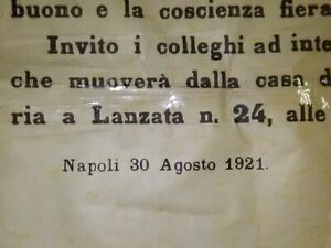 ANTICO MANIFESTO LUTTUOSO DEL 1921 DI NAPOLI - Foto 3