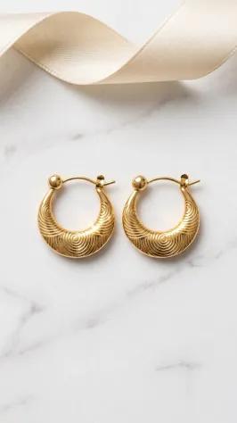 Gold Chunky Huggie Hoop Earrings for Women
