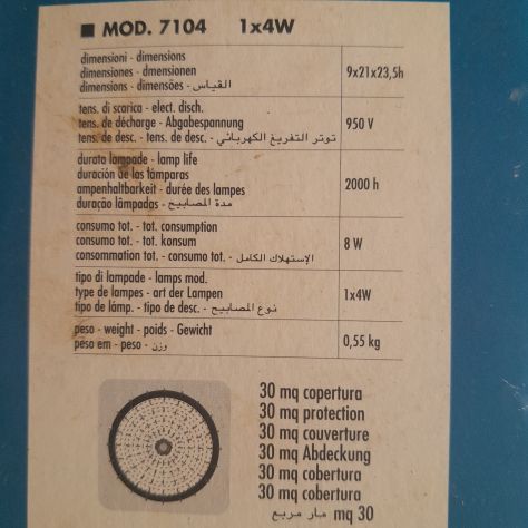 Zanzariera Elettrica Geko della Moel watt 1x4 Elettroinsetticida a scarica - Foto 3