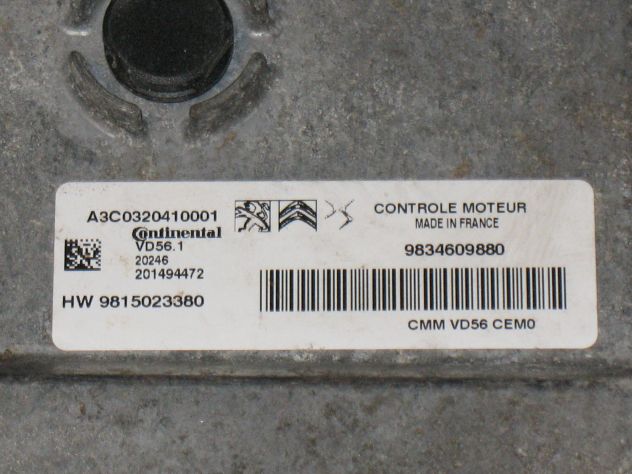 9834609880 ECU CITROEN PEUGIOT VD56.1 98150233380 A3C0320410001 - Foto 2