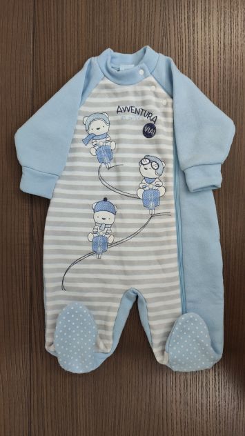 Tutina neonato azzurra 6 mesi nuova