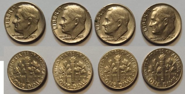 R75- U.S.A.- MONETE RARE CON DIFETTO DI CONIO.