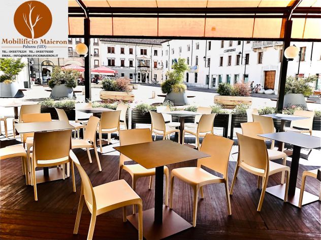 Set Campobasso Sedie Polipropilene Tavoli HPL Arredo Bar Ristorante Esterno - Foto 5
