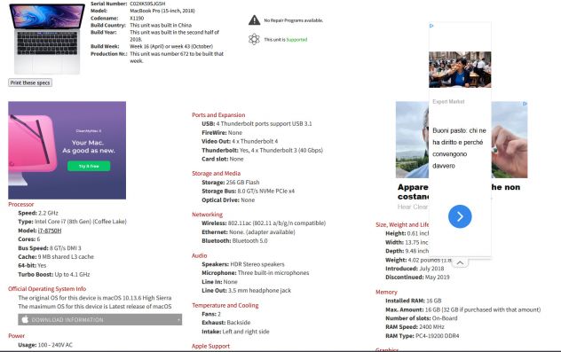 MACBOOK PRO RETINA  15 MODELLO A1990 CON SCHERMO RIOTTO - Foto 8