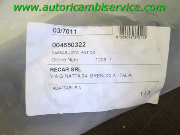 004650322 PASSARUOTA RIVESTIMENTO PARAFANGO GIROPARAFANGO ANTERIORE DESTRO OPEL CORSA 1.2 3 P RICAMBIO NUOVO - Foto 3