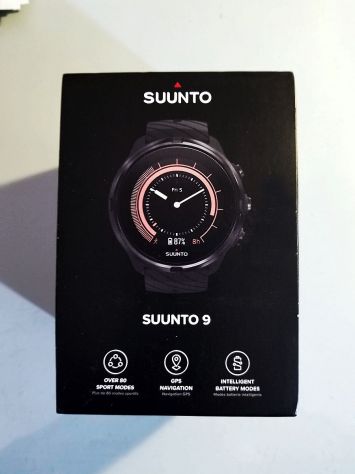 Suunto 9 Total Black Multisport Watch mai indossato fuori casa (solo provato)