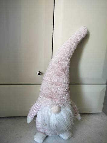 Pupazzo Gnomo decorativo bianco e rosa - Foto 3