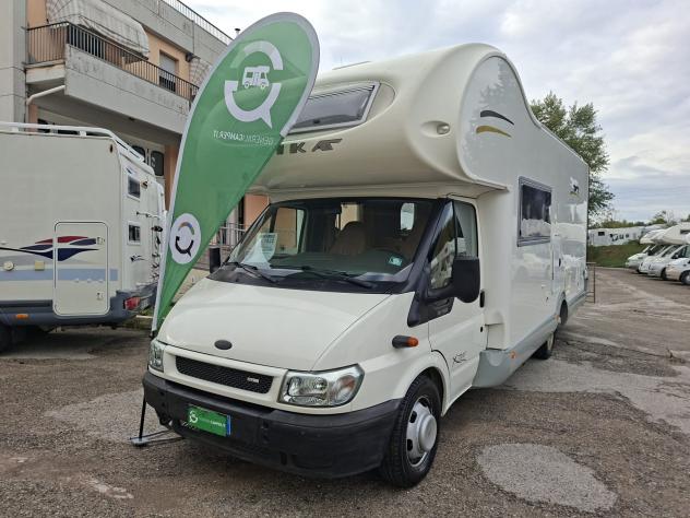 CAMPER ELNAGH FORD MANSARDATO 7 POSTI DOPPIA DINETTE LETTI CASTELLO FOTOVOLTAICO GEMELLATO POSTERIORE CLIMATIZZATORE CAMPEGGIO USATI GENERALI 1822 - Foto 2