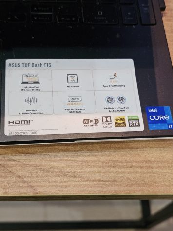 ASUS TUF  DASH F 15      GAMING      INTEL I 7 - Foto 2