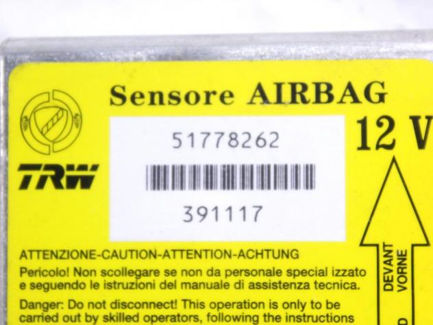 51778262 KIT AIRBAG FIAT PANDA 4X4 1.2 B 44KW 5M 5P (2007) RICAMBIO USATO CON PRETENSIONATORI CINTURE DI SICUREZZA, CENTRALINA AIRBAG, AIRBAG VOLANTE - Foto 3