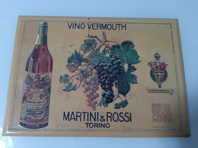 INSEGNA VINO VERMOUTH MARTINI E ROSSI TARGA IN RILIEVO - Foto 5