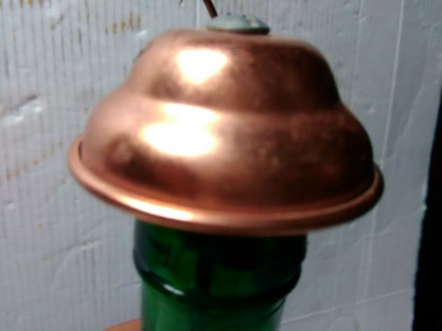 VECCHIA BOTTIGLIA MUSICALE DI LIQUORE CON CARILLON LADOR VETRO E METALLO - Foto 5