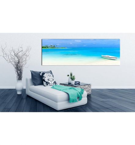 Quadro Con Un Atollo Maldiviano Cm.120x40 E 135x45 ARREDALACASA - Foto 2