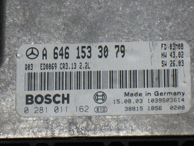 0281011162 KIT ECU MERCEDES C 2.2 EDC16C2 CR3.13 2.2L A6461533079 2095450908 - Foto 2