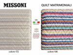 Quilt copriletti coperte Missoni matrimoniali cm. 270 x 260