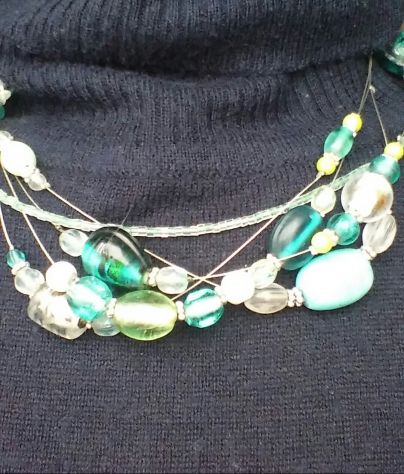 COLLANA MULTIFILO PERLE VERDI - Foto 5