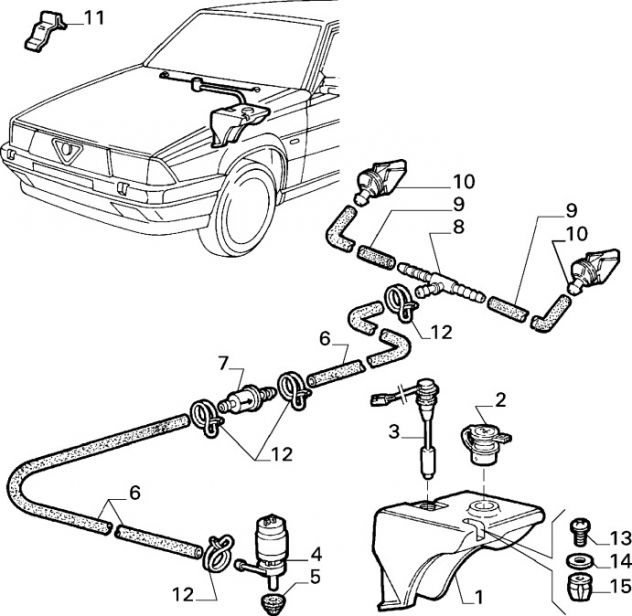 TUBO TERGICRISTALLO TERGIPROIETTORE ALFA 75 60528586 - Foto 4