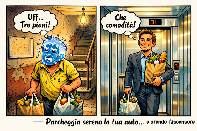 Vendesi trilocale terzo piano ascensore-parco chiuso posto auto e moto e cantina - Foto 3