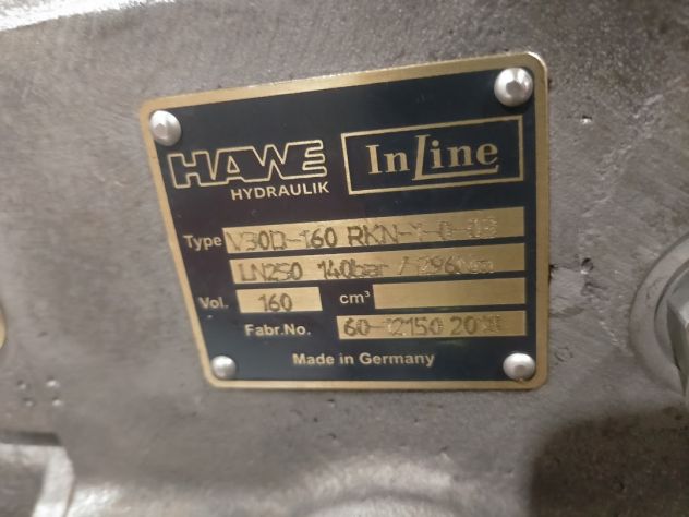 Pompa Hawe V30D-160 RKN-1-0-03 LN250 140bar 296Nm - Foto 5