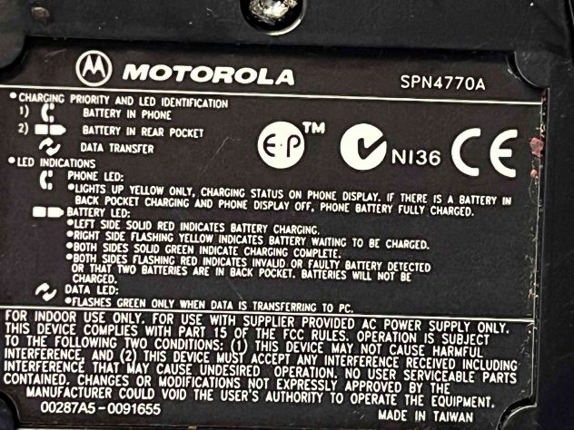 Motorola SPN4770A Docking station carica batterie Star Tac - Foto 8