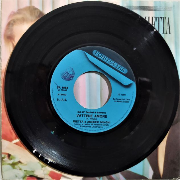 Amedeo Minghi & Mietta-Vattene Amore 45 rpm-1990 - Foto 2
