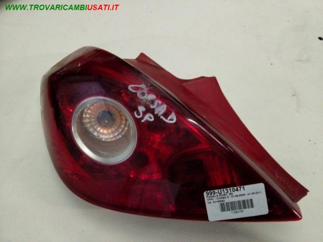 FANALE POST. SX 999-U1310471 Parti elettriche  Fanaleria  Fanali  Fanale post. dx. OPEL - CORSA D - 2006  2011, OPEL - CORSA D - 2011  2015,