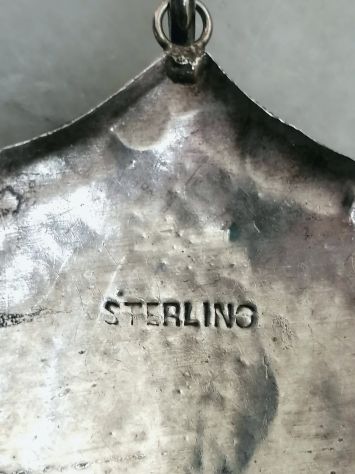ANTICO PENDENTE IN ARGENTO STERLING FINEMENTE CESELLATO, THAILANDIA 1900. - Foto 4