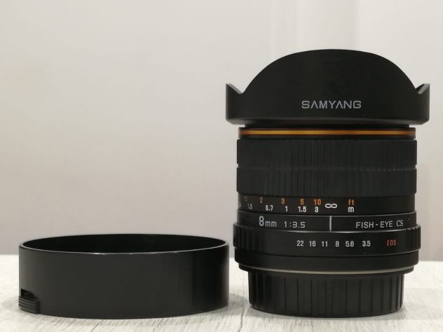 SAMYANG 8mm Fish-eye per Canon EF + scatola - Foto 3