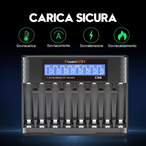 Caricabatterie PowerKan CN8 AA AAA - Foto 4