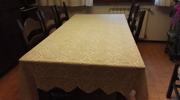 Tovaglia grande cotone ecru uncinetto