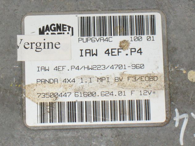 4EFP4 73500447 ECU CENTRALINA FIAT PANDA 4X4 1.1 IAW 4EF.P4 HW223 73500447 - Foto 2