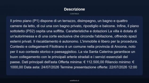 Immobile in asta di 422 m² con più di 5 locali e box auto in vendita a Filottrano - Foto 5