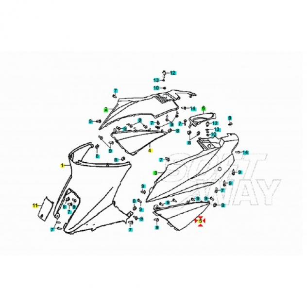 Fianco sinistro per Keeway RY6 - 65408B670000 - Foto 4