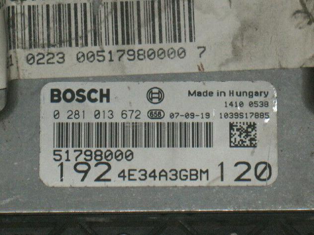 0281013672 ECU ALFA ROMEO FIAT 1.9 JTD BOSCH 0281013672 51798000 - Foto 2