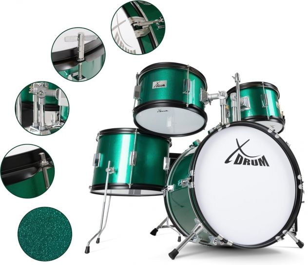 Batteria XDrum Junior Pro per Bambini Emerald Green Sparkle - Foto 9