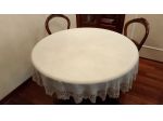 Elegante tovaglia artigianale in lino con pizzo + tovaglioli