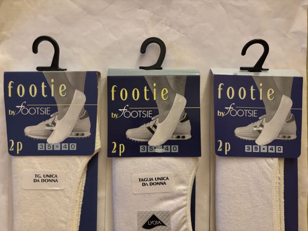 6 PAIA DI CALZE NUOVE FANTASMINI INVISIBILI N’ 35-40 IN COTONE BIANCO - Foto 6